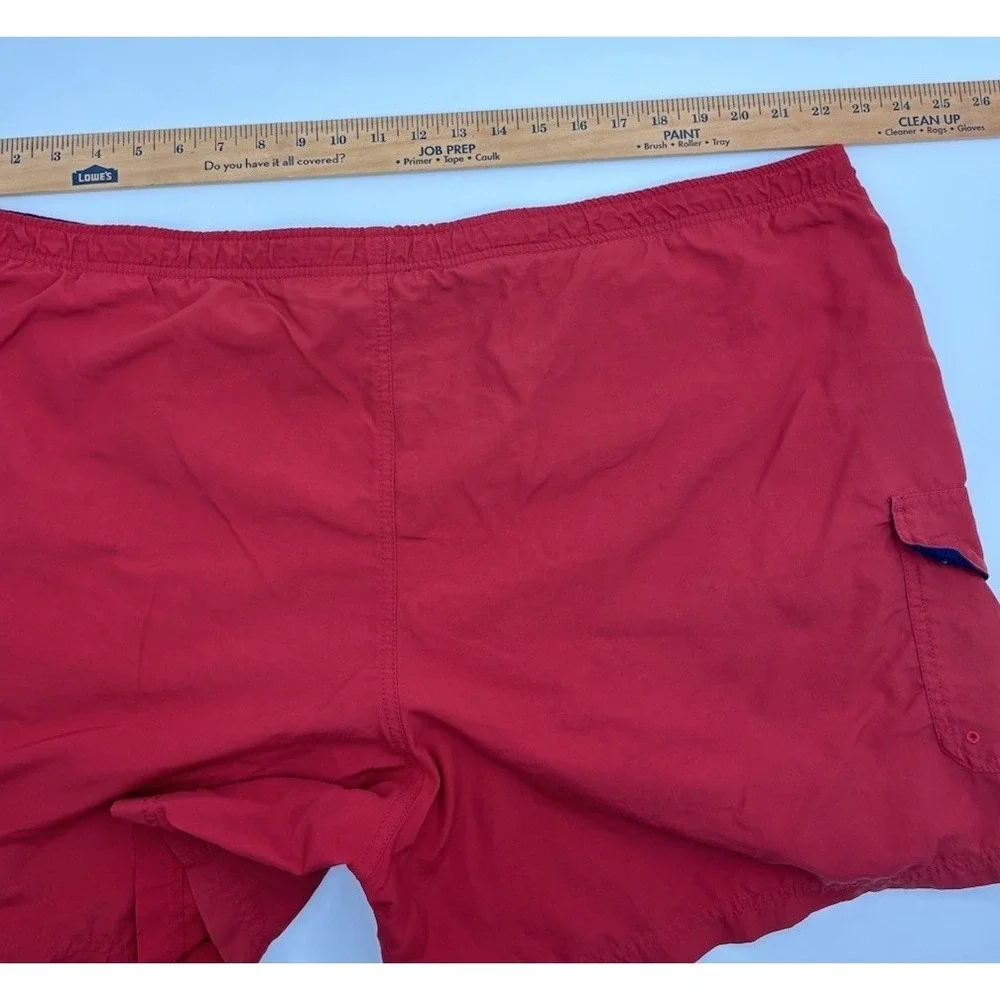 L.L. Bean Men's Swim Trunks Size 42 Drawstring‎ Lined Red 0007